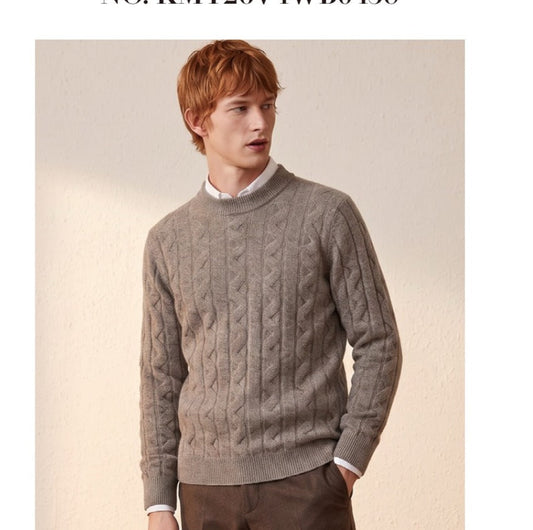 Men's 100% Baby Cashmere Cable-Knit Sweater