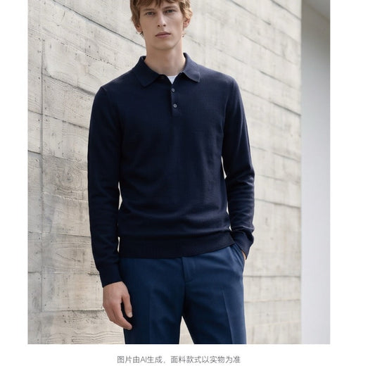 Men's 100% Baby Cashmere Polo Sweater